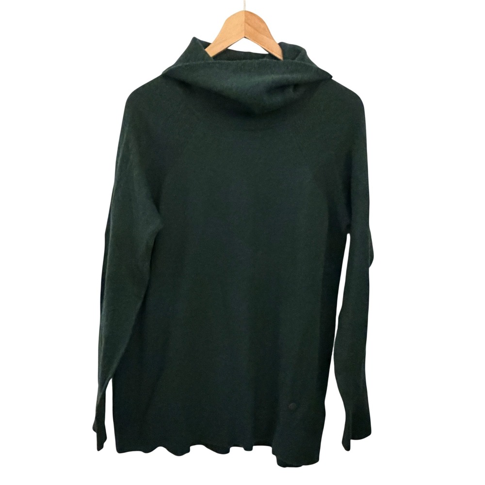 Royal Robbins Funnel Neck Sweater Womens Large Green Merino Wool Blend